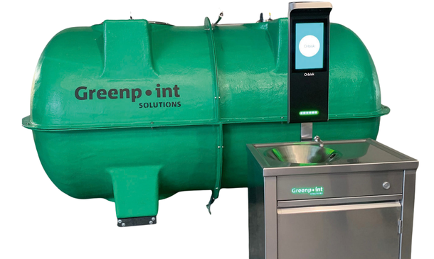 Swill tank met keukenmeubel